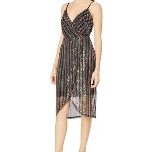 Betsey Johnson Sequined Sheath Cocktail Dress Black